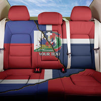 Hispaniola Personalized Back Car Seat Cover Dominican Republic Haiti Flag Together