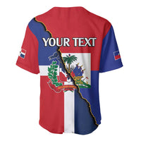 Hispaniola Personalized Baseball Jersey Dominican Republic Haiti Flag Together