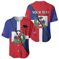Hispaniola Personalized Baseball Jersey Dominican Republic Haiti Flag Together