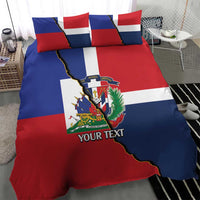 Hispaniola Personalized Bedding Set Dominican Republic Haiti Flag Together