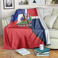 Hispaniola Personalized Blanket Dominican Republic Haiti Flag Together