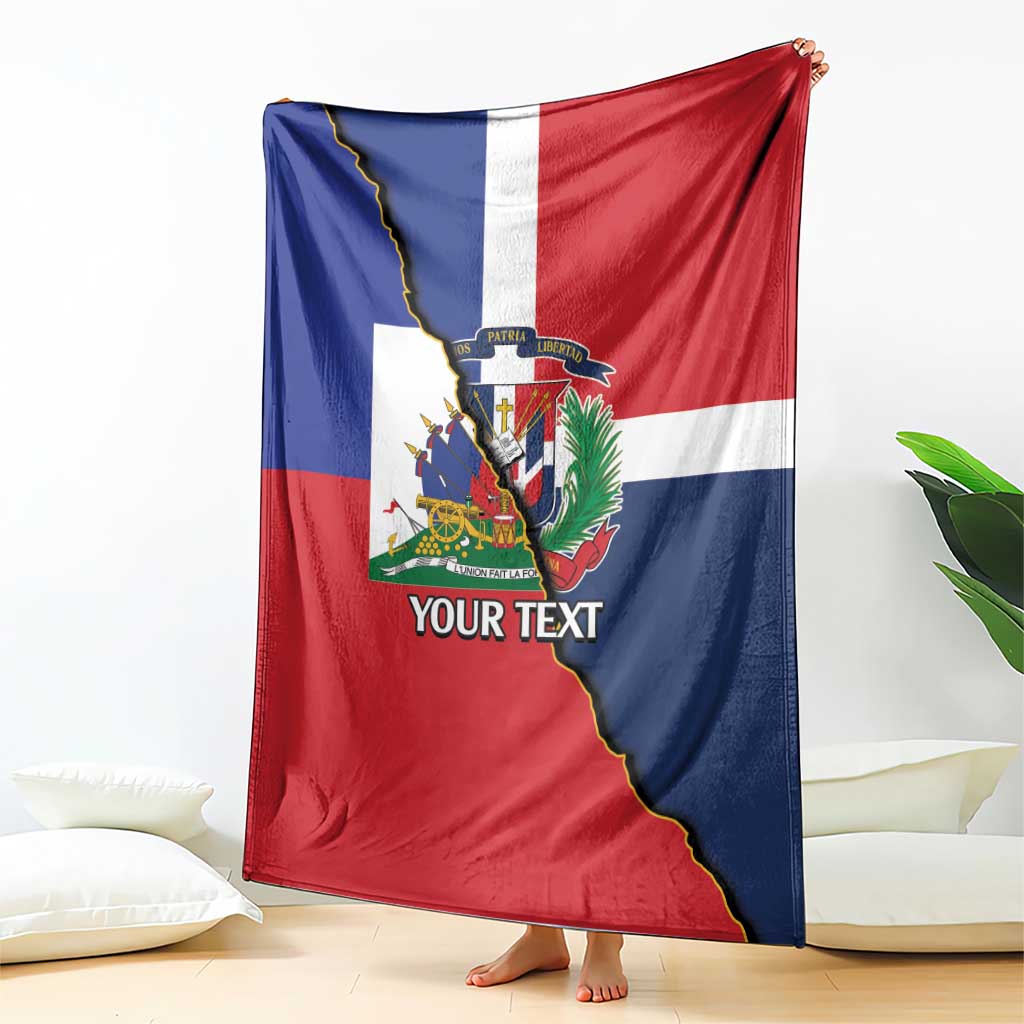 Hispaniola Personalized Blanket Dominican Republic Haiti Flag Together