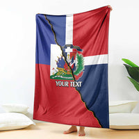 Hispaniola Personalized Blanket Dominican Republic Haiti Flag Together