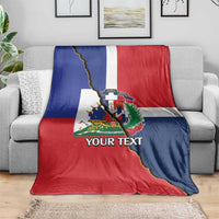 Hispaniola Personalized Blanket Dominican Republic Haiti Flag Together
