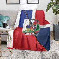 Hispaniola Personalized Blanket Dominican Republic Haiti Flag Together