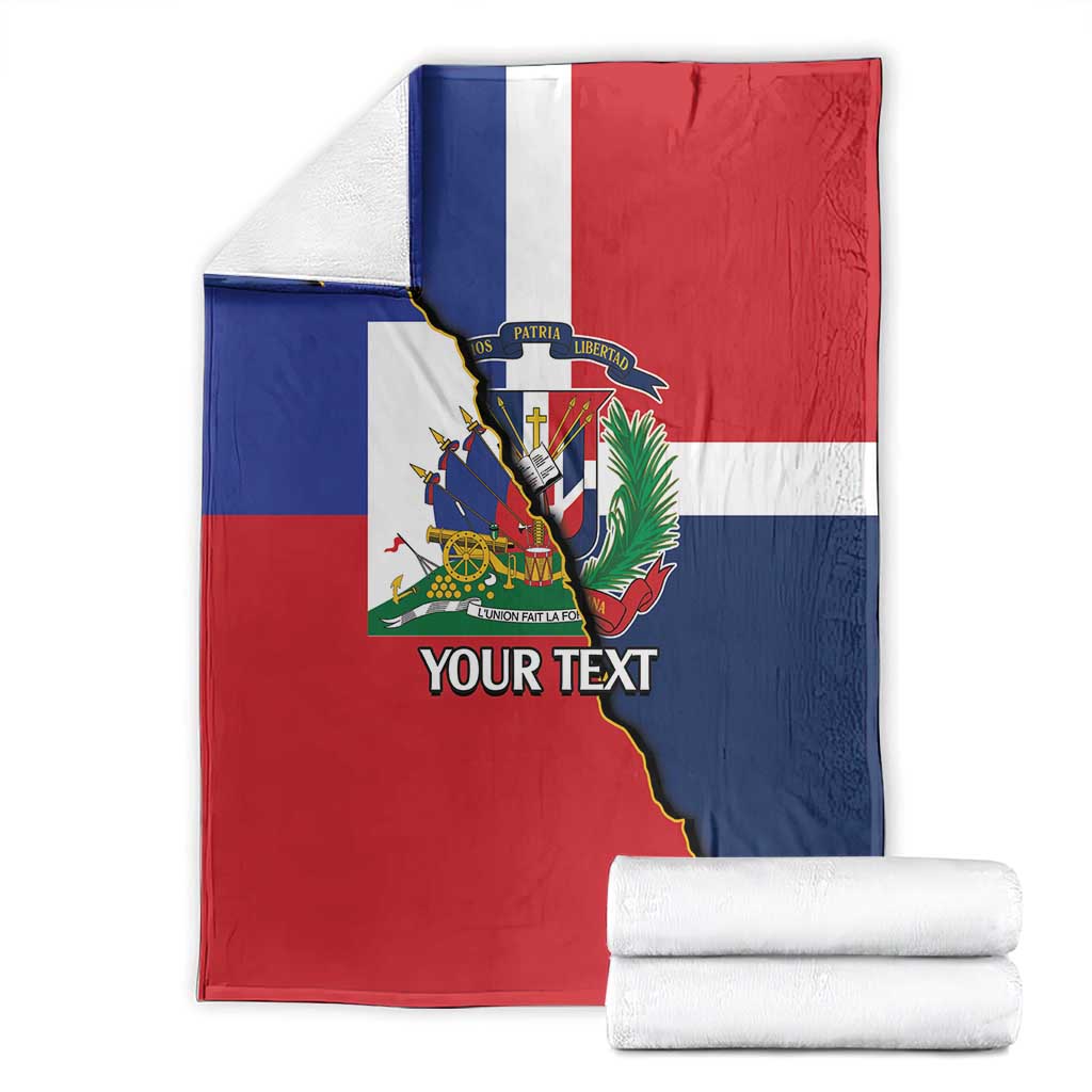 Hispaniola Personalized Blanket Dominican Republic Haiti Flag Together