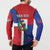 Hispaniola Personalized Button Sweatshirt Dominican Republic Haiti Flag Together