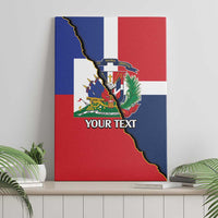 Hispaniola Personalized Canvas Wall Art Dominican Republic Haiti Flag Together