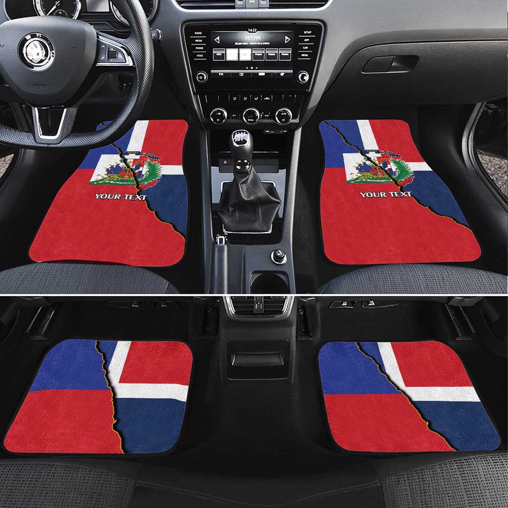 Hispaniola Personalized Car Mats Dominican Republic Haiti Flag Together
