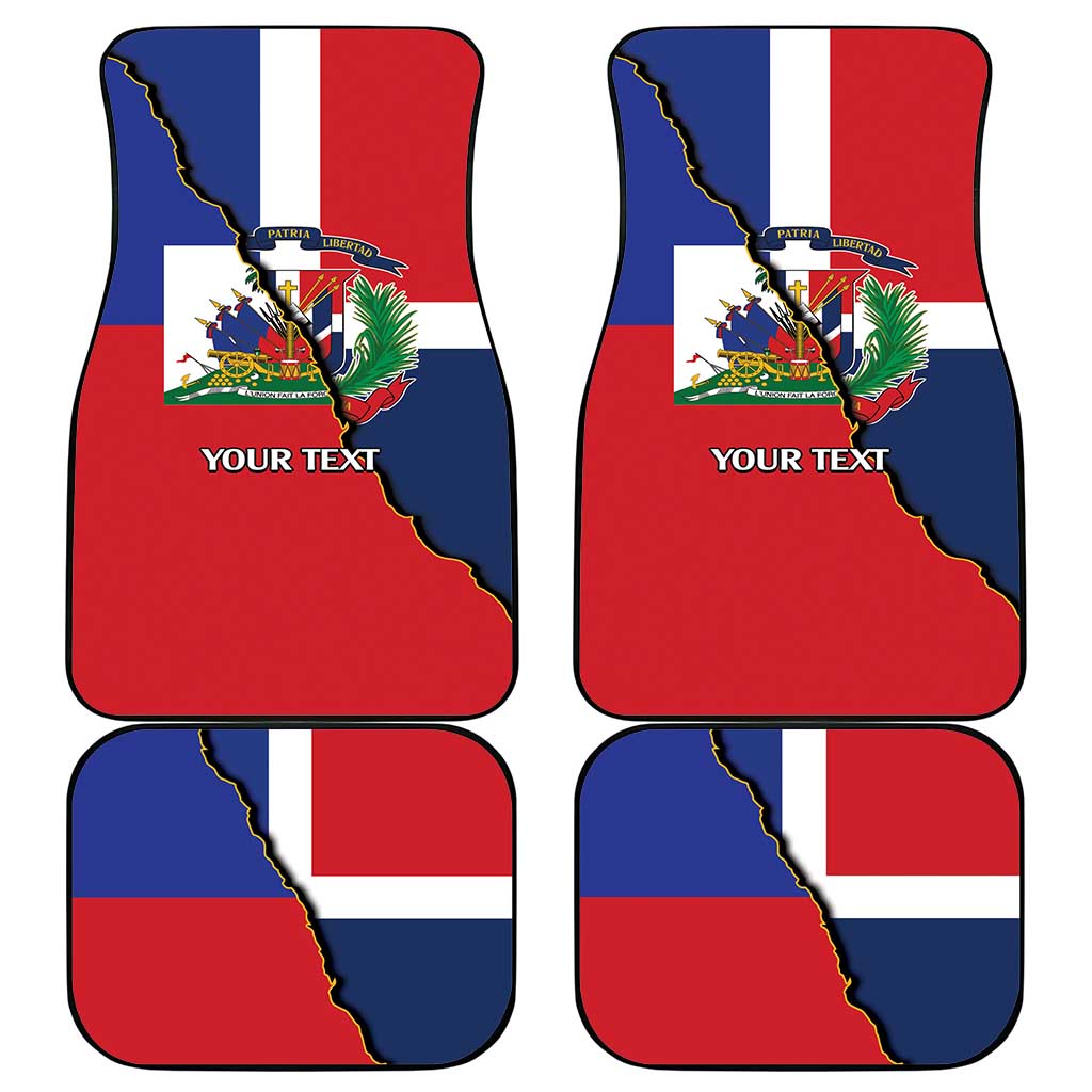 Hispaniola Personalized Car Mats Dominican Republic Haiti Flag Together