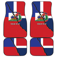 Hispaniola Personalized Car Mats Dominican Republic Haiti Flag Together