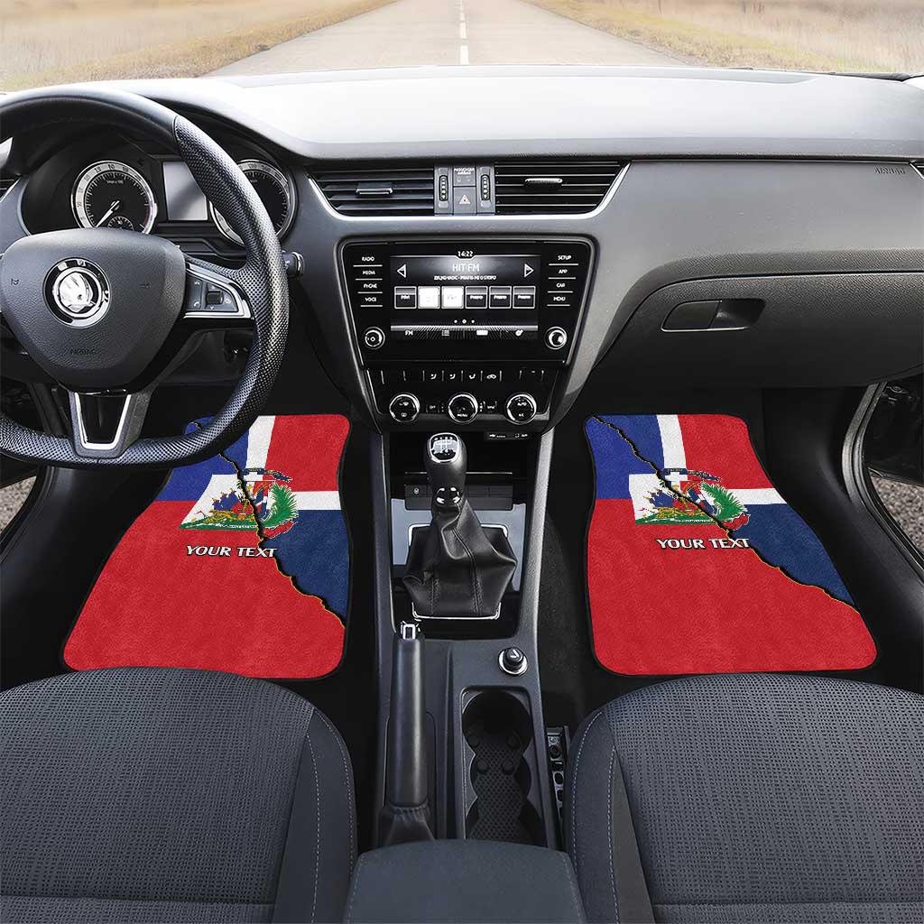 Hispaniola Personalized Car Mats Dominican Republic Haiti Flag Together