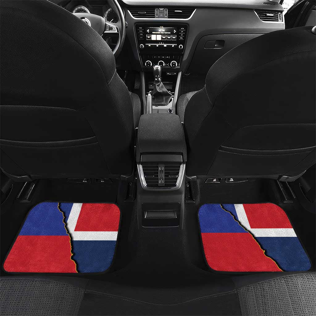 Hispaniola Personalized Car Mats Dominican Republic Haiti Flag Together