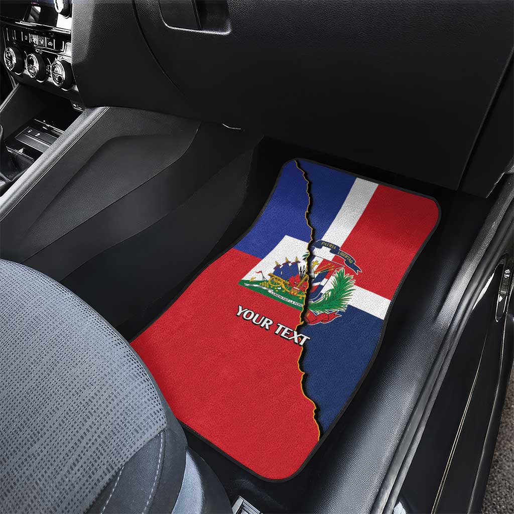 Hispaniola Personalized Car Mats Dominican Republic Haiti Flag Together