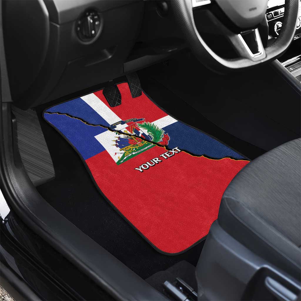 Hispaniola Personalized Car Mats Dominican Republic Haiti Flag Together