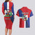 Hispaniola Personalized Couples Matching Long Sleeve Bodycon Dress and Hawaiian Shirt Dominican Republic Haiti Flag Together