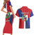 Hispaniola Personalized Couples Matching Short Sleeve Bodycon Dress and Hawaiian Shirt Dominican Republic Haiti Flag Together