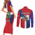 Hispaniola Personalized Couples Matching Short Sleeve Bodycon Dress and Long Sleeve Button Shirt Dominican Republic Haiti Flag Together