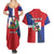 Hispaniola Personalized Couples Matching Summer Maxi Dress and Hawaiian Shirt Dominican Republic Haiti Flag Together