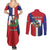 Hispaniola Personalized Couples Matching Summer Maxi Dress and Long Sleeve Button Shirt Dominican Republic Haiti Flag Together