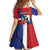 Hispaniola Personalized Family Matching Long Sleeve Bodycon Dress and Hawaiian Shirt Dominican Republic Haiti Flag Together