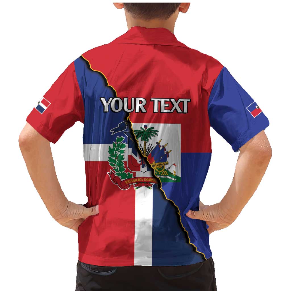 Hispaniola Personalized Family Matching Mermaid Dress and Hawaiian Shirt Dominican Republic Haiti Flag Together