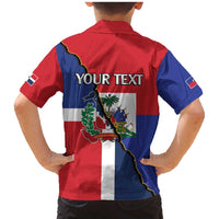 Hispaniola Personalized Family Matching Mermaid Dress and Hawaiian Shirt Dominican Republic Haiti Flag Together