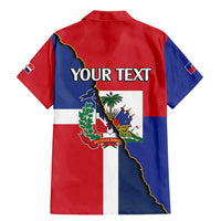 Hispaniola Personalized Family Matching Mermaid Dress and Hawaiian Shirt Dominican Republic Haiti Flag Together