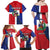 Hispaniola Personalized Family Matching Off Shoulder Maxi Dress and Hawaiian Shirt Dominican Republic Haiti Flag Together