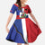 Hispaniola Personalized Family Matching Puletasi and Hawaiian Shirt Dominican Republic Haiti Flag Together