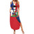 Hispaniola Personalized Family Matching Summer Maxi Dress and Hawaiian Shirt Dominican Republic Haiti Flag Together