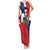 Hispaniola Personalized Family Matching Tank Maxi Dress and Hawaiian Shirt Dominican Republic Haiti Flag Together