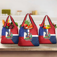 Hispaniola Personalized Grocery Bag Dominican Republic Haiti Flag Together