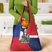 Hispaniola Personalized Grocery Bag Dominican Republic Haiti Flag Together