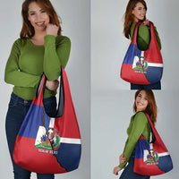 Hispaniola Personalized Grocery Bag Dominican Republic Haiti Flag Together