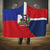 Hispaniola Personalized Hooded Blanket Dominican Republic Haiti Flag Together