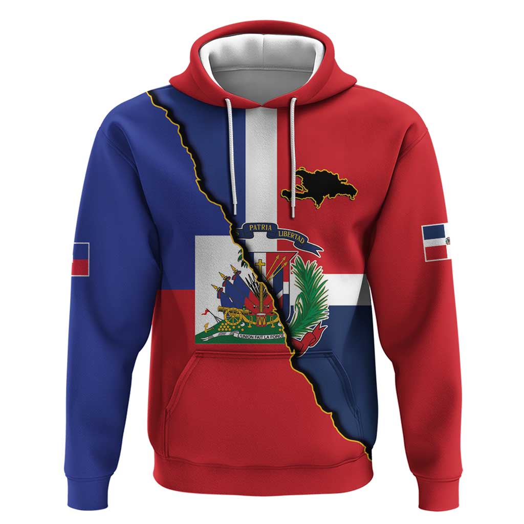 Hispaniola Personalized Hoodie Dominican Republic Haiti Flag Together