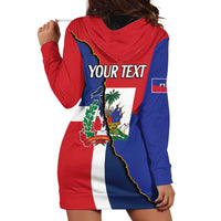 Hispaniola Personalized Hoodie Dress Dominican Republic Haiti Flag Together