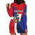 Hispaniola Personalized Hoodie Dress Dominican Republic Haiti Flag Together