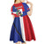 Hispaniola Personalized Kid Short Sleeve Dress Dominican Republic Haiti Flag Together