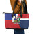 Hispaniola Personalized Leather Tote Bag Dominican Republic Haiti Flag Together