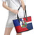 Hispaniola Personalized Leather Tote Bag Dominican Republic Haiti Flag Together