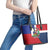 Hispaniola Personalized Leather Tote Bag Dominican Republic Haiti Flag Together
