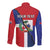 Hispaniola Personalized Long Sleeve Button Shirt Dominican Republic Haiti Flag Together