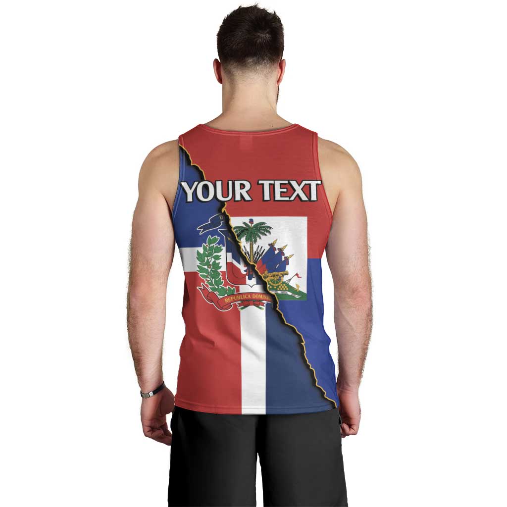 Hispaniola Personalized Men Tank Top Dominican Republic Haiti Flag Together
