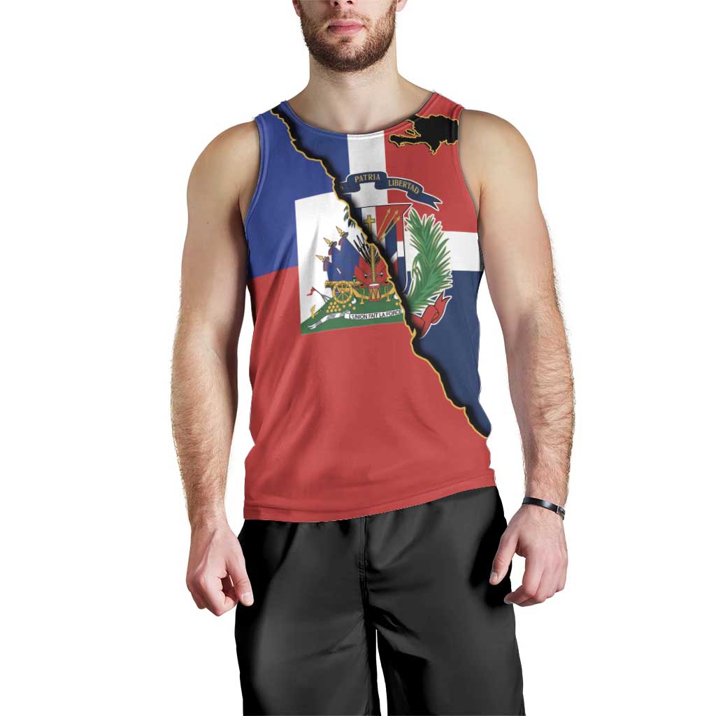 Hispaniola Personalized Men Tank Top Dominican Republic Haiti Flag Together