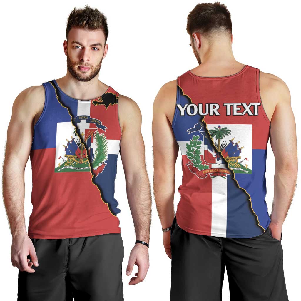 Hispaniola Personalized Men Tank Top Dominican Republic Haiti Flag Together