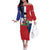 Hispaniola Personalized Off The Shoulder Long Sleeve Dress Dominican Republic Haiti Flag Together