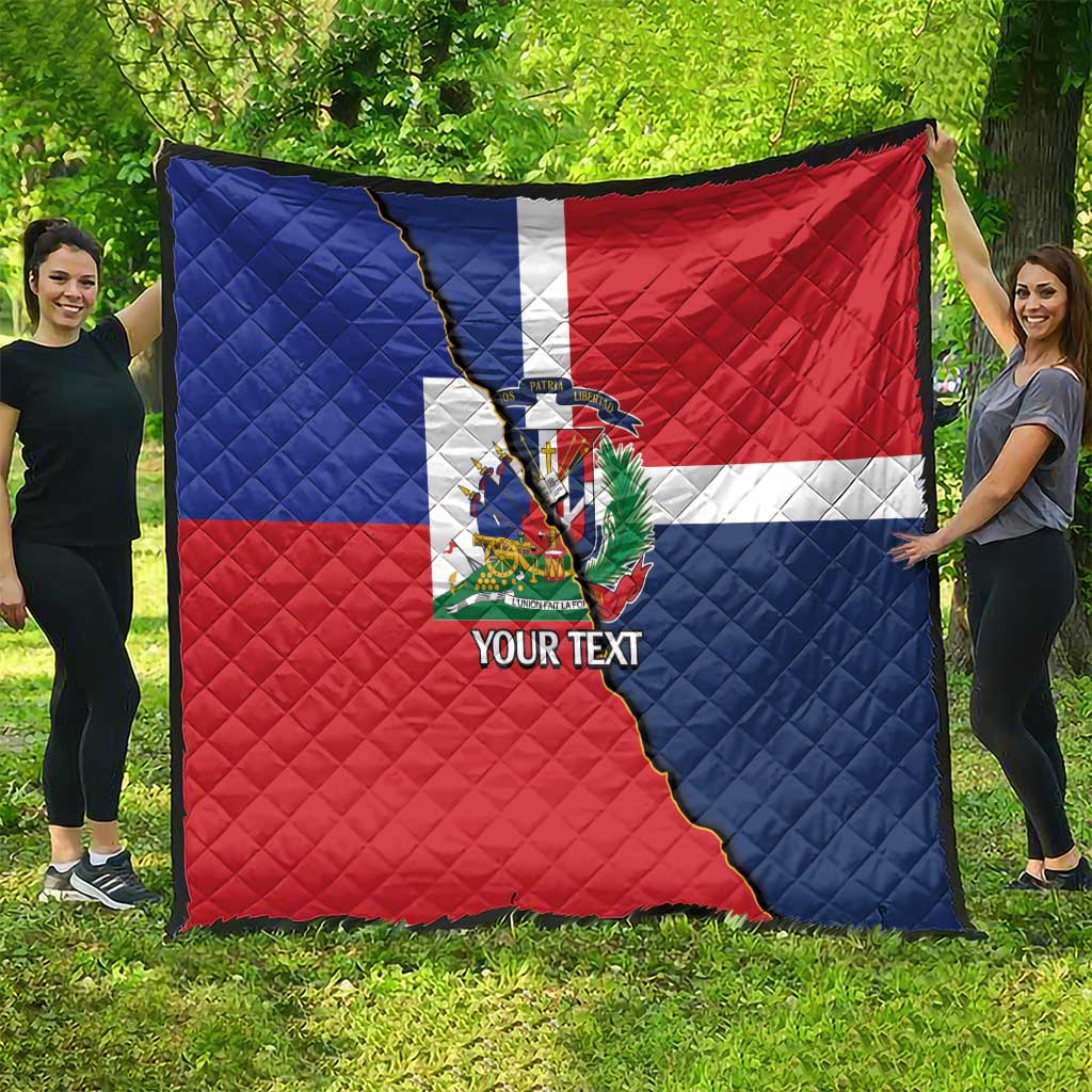 Hispaniola Personalized Quilt Dominican Republic Haiti Flag Together