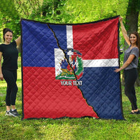 Hispaniola Personalized Quilt Dominican Republic Haiti Flag Together
